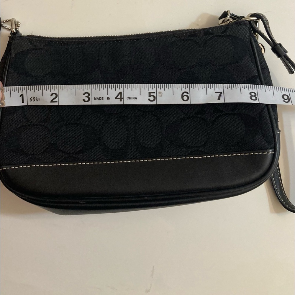 Vintage coach Demi mini handbag in black canvas and leather - Picture 6 of 11